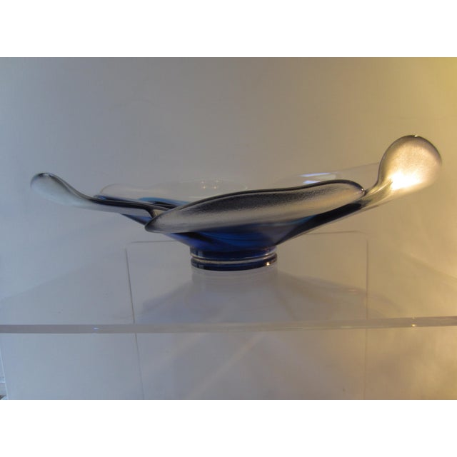 Large Blue Flower Glass Bowl from Rosenthal, 1977 For Sale - Image 6 of 10