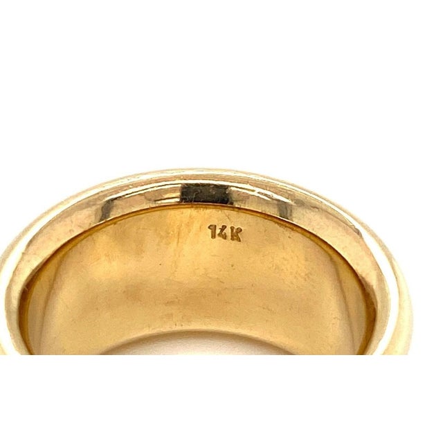 Mid 20th Century Health & Happiness 14k Yellow Gold Sterling Silver Hebrew Pray Ring - Size 6.5 For Sale - Image 9 of 9