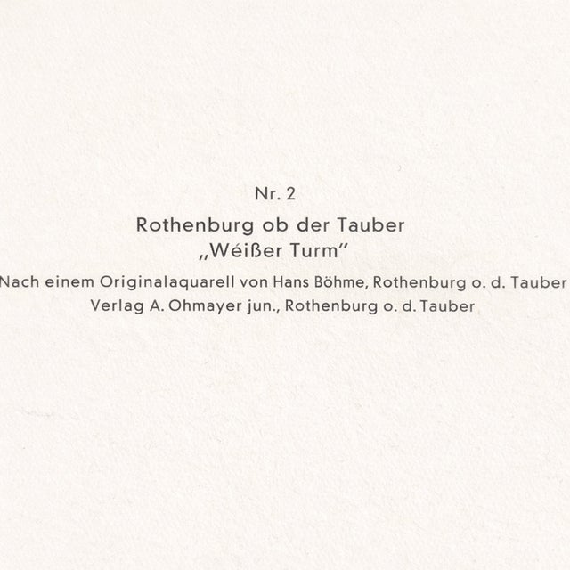 Vintage German Architectural Print of Rothenburg Ob Der Tauber “Weißer Turm,” C. 1935–1955 For Sale - Image 12 of 12