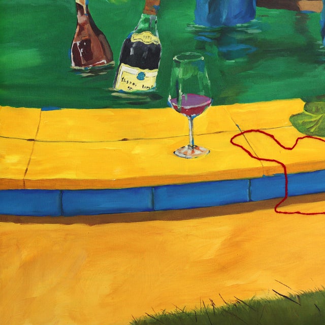 Wood Secrets Beneath the Aftertaste - Original Surrealist Figurative Acrylic and Wool Mixed Media Painting For Sale - Image 7 of 8
