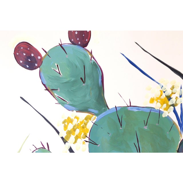 Prickly Pear Cactus, Illustration Style Diptych, Desert Landscape, Large Diptych, Original Painting on Watercolor Paper by Romina Milano For Sale - Image 10 of 10