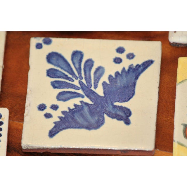 Set of 9 Vintage Hand-Painted Talavera Tiles For Sale - Image 6 of 10