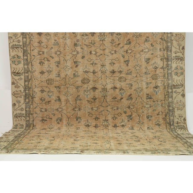 Textile 1970s Vintage Turkish Handmade Wool Cotton Beige Area Rug For Sale - Image 7 of 11