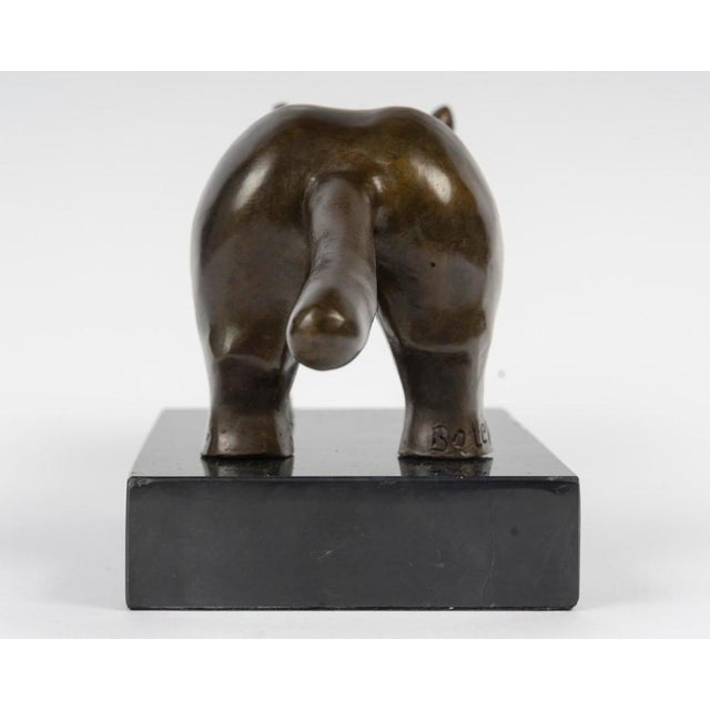 Sculpture of a Cat, Bronze on Marble Base, 20th Century. For Sale - Image 6 of 12