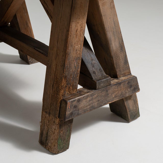 1900 - 1909 Belgian Blue Stone Trestle Table, Antique, Belgium, Circa 1900 For Sale - Image 5 of 14