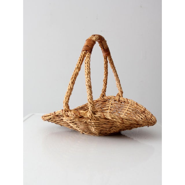 Vintage Wicker Flower Gathering Basket Chairish