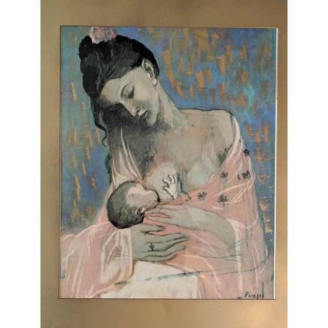 Pablo Picasso Vintage Pablo Picasso "Maternidad" Mother and Child Framed Art For Sale - Image 4 of 10