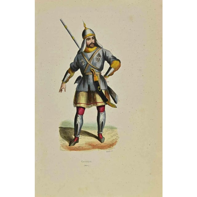 Circassian is a lithograph made by Auguste Wahlen in 1844. Hand colored. Good condition. At the center of the artwork is...