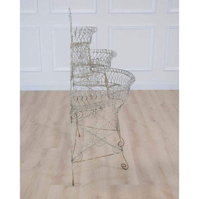 English English Mid-20th Century Semi-Circular Wirework Plant Stand For Sale - Image 3 of 11