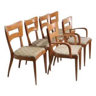 1950s Set of Six Mid Century Heywood Wakefield Dogbone Dining Chairs For Sale