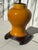 Paper 1940s Eggyolk Chinese &Terracotta Color Lamp With Custom Floral With Hand Painted Parchment Shade For Sale - Image 7 of 18