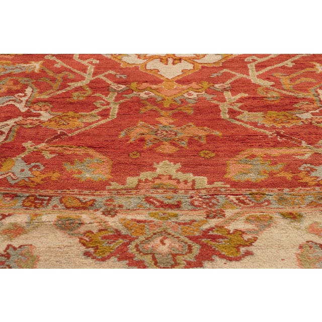 Early 20th Century Antique Turkish Oushak Rug, 11'08 X 16'02 For Sale - Image 5 of 9