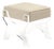 Melodie Natural Linen Stool with Acrylic X Legs For Sale