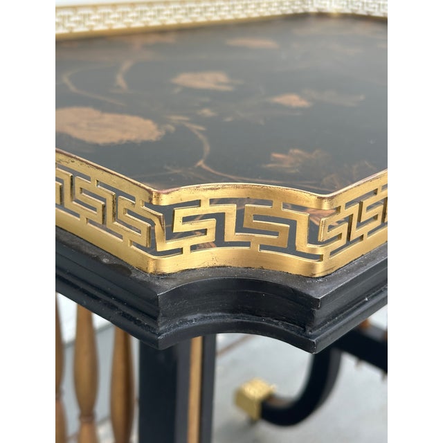 Regency Style Black Gold Japonisme Lacquer Center Table After Gillows Lancaster. For Sale - Image 15 of 16