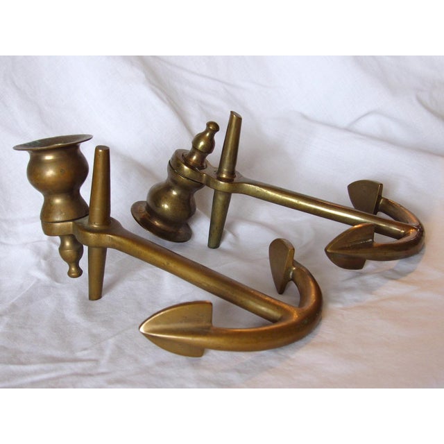 Anchor Brass Candlesticks A Pair Chairish