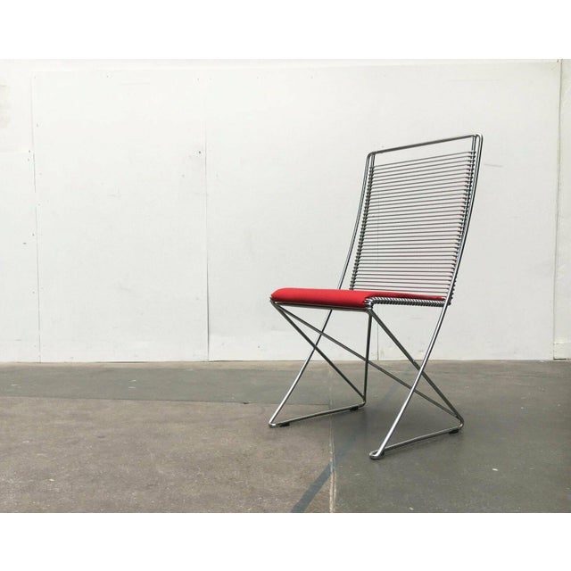 Postmodern Kreuzschwinger Red Chair Pad by Till Behrens, 1980s, Set of 4 For Sale - Image 6 of 18