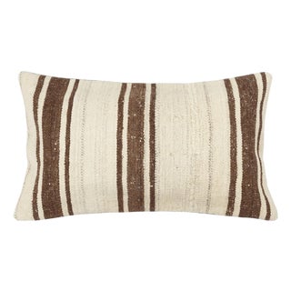 14"x24" Hemp Kilim Cushion Cover. Hand-Woven Lumbar Pillow Cover. Throw Pillow For Sale