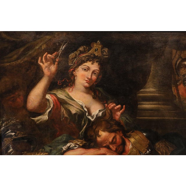 After Antonio Molinari, Samson and Delilah, 1700, Oil on Canvas For Sale - Image 4 of 14