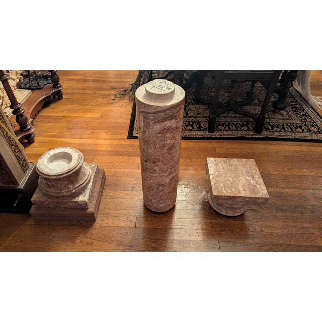 Late 20th Century Italian Marble Column Pedestal Pair For Sale - Image 10 of 12