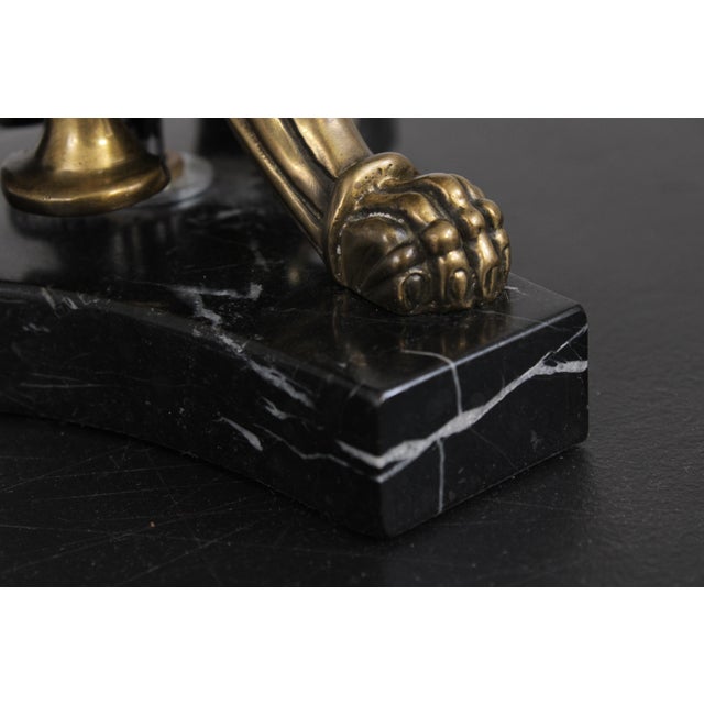 1990s Pair of Bronze Empire Style Candestick Lamps For Sale In Philadelphia - Image 6 of 12
