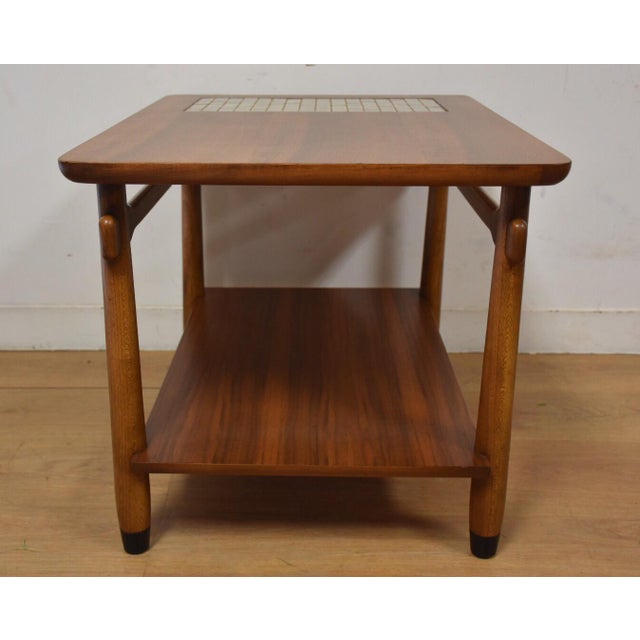 Lane Walnut & Tile End Table Chairish