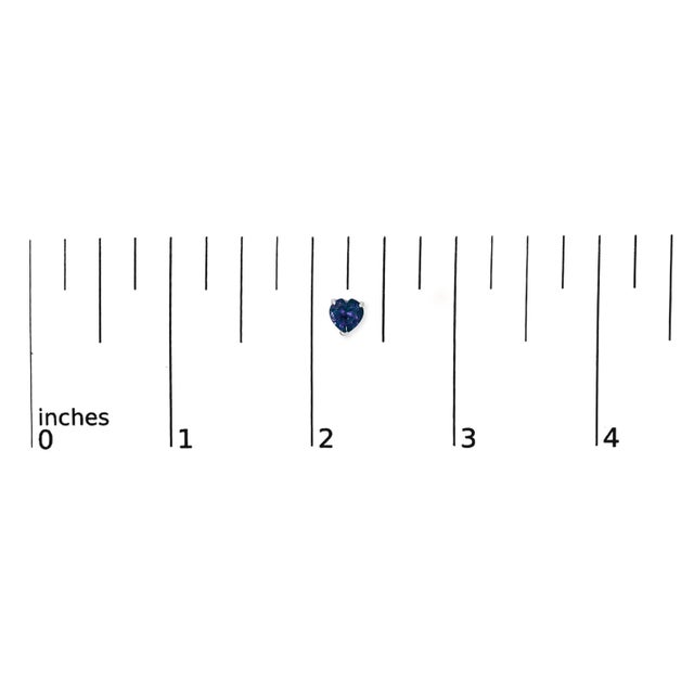 Early 21st Century 14K White Gold 5MM Heart Cut Sapphire Solitaire Stud Earrings For Sale - Image 5 of 5