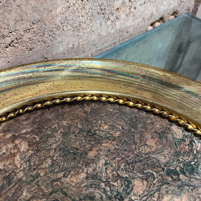 European Antique Service Tray Ornate Brass For Sale - Image 4 of 11