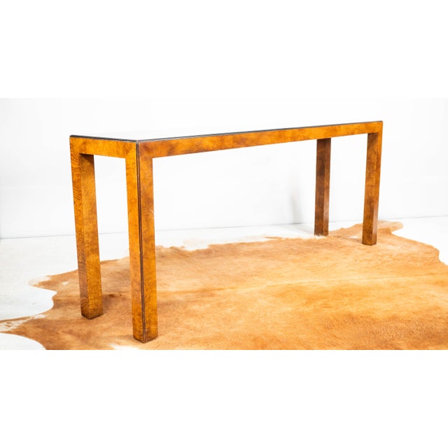 Wood 1970s John Widdicomb Parsons Burl Wood Console Table For Sale - Image 7 of 16