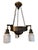 A great early 1900’s chandelier that would look great in any style home. The ribbed shades give a great diffused light....