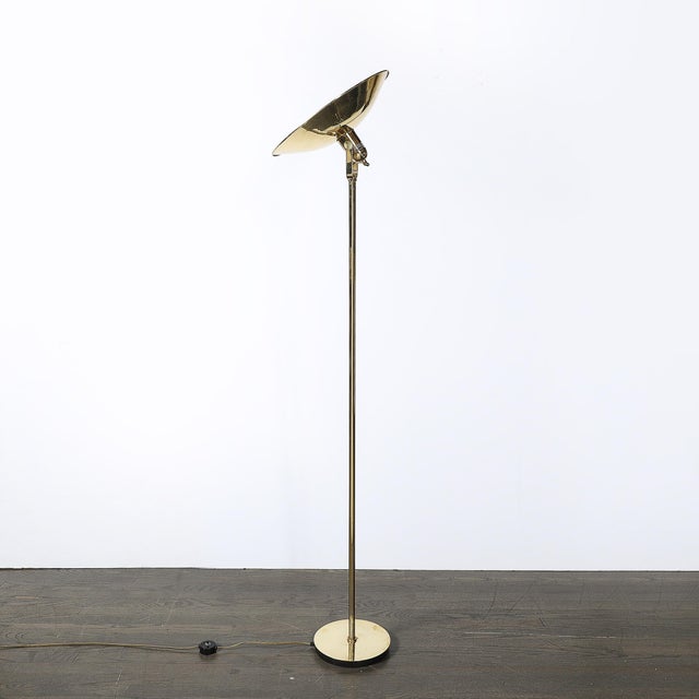Pair of Mid-Century Articulating Polished Brass Torchieres Signed Nessen Studios For Sale - Image 16 of 18