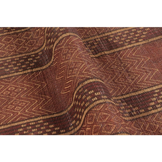 Vintage Tuareg Mat, Rich Burgundy With Tribal Geometric Patterns - Rug & Kilim For Sale - Image 9 of 10