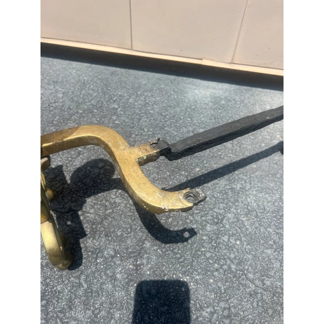 Mid 19th Century Antique English Brass Andirons - a Pair For Sale - Image 5 of 13