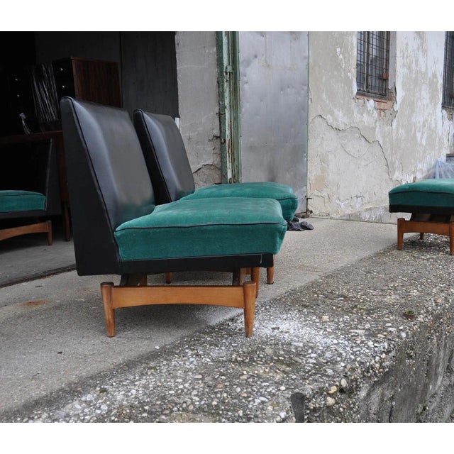 Black Mid-Century Danish Sofa and Armchairs, 1960s, Set of 4 For Sale - Image 8 of 11