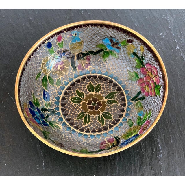 Metal Chinese Plique-a-Jour Bowl For Sale - Image 7 of 8