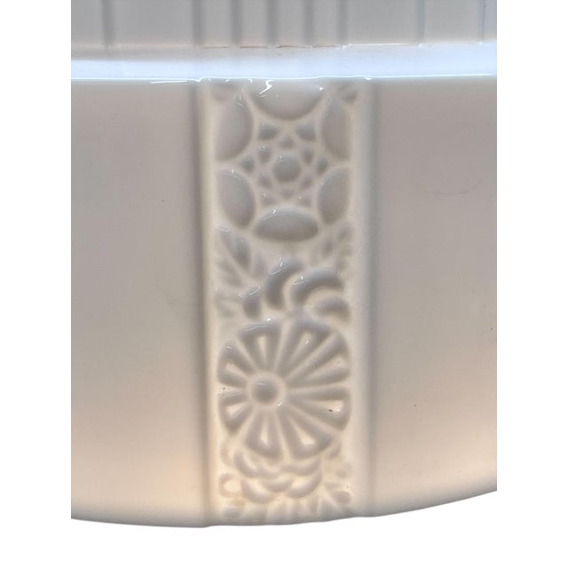 Art Deco Wedding Cake Semi Flush Globe With Antique Fixture #2599 For Sale In Los Angeles - Image 6 of 8