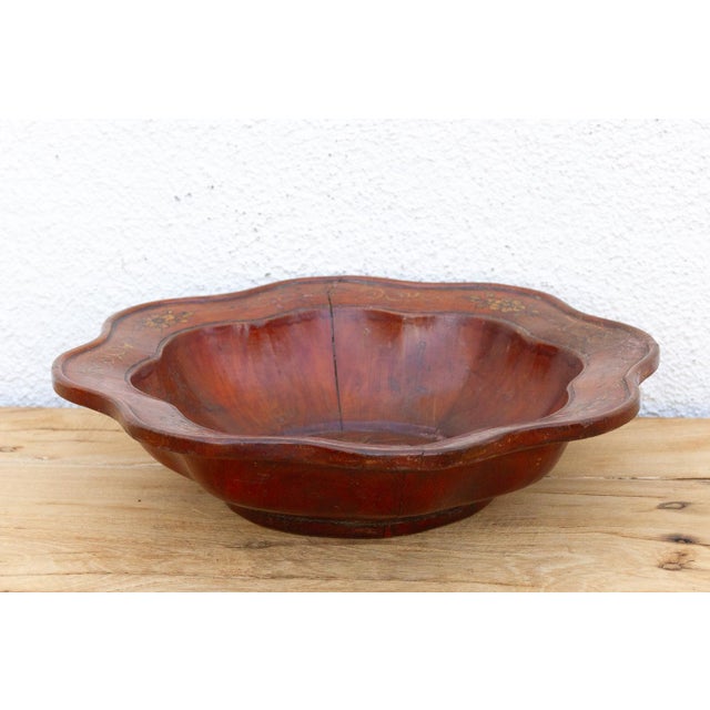 Antique Chinese Gilt Lacquer Lobed Bowl For Sale - Image 4 of 7