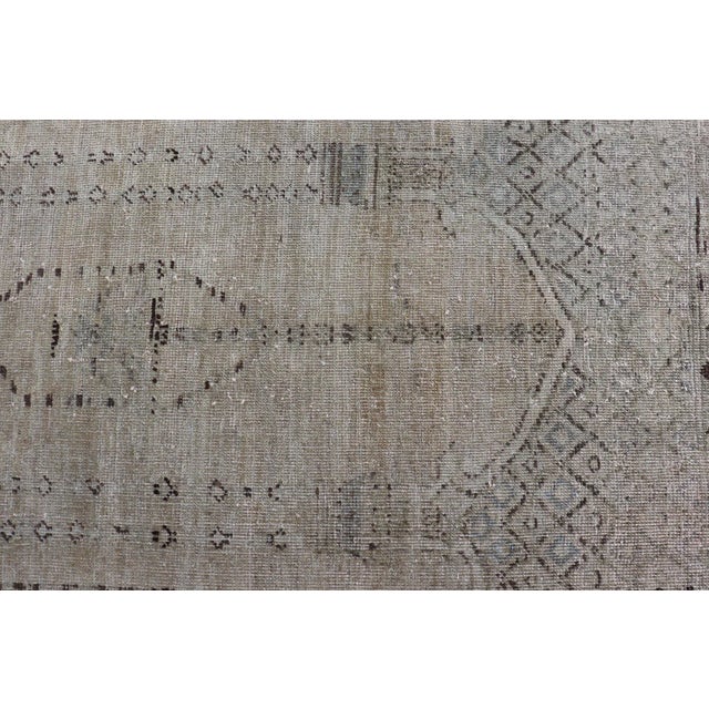 Skinny Long Turkish Runner With Floral Design in Taupe, Gray, and Brown For Sale - Image 10 of 13