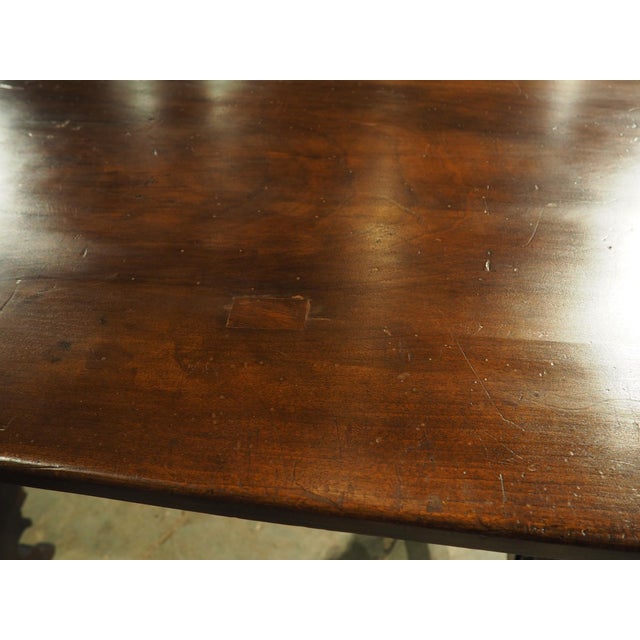 18th Century Spanish Baroque Single Plank Table With Wrought Iron Stretchers For Sale - Image 4 of 18