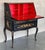 Early 20th Century Chippendale Style Slant Top Desk in Black Lacquered Wood, circa 1900 For Sale - Image 5 of 18