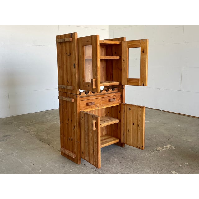 Danish Christian IV Brutalist Pine Cabinet attributed to Hans Frydendal, 1970s For Sale - Image 4 of 16