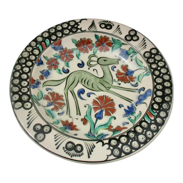 Icarus Greek Ceramic Platter Circa 80s For Sale