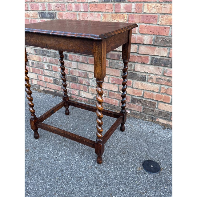 English Antique English Barley Twist Side Table For Sale - Image 3 of 11