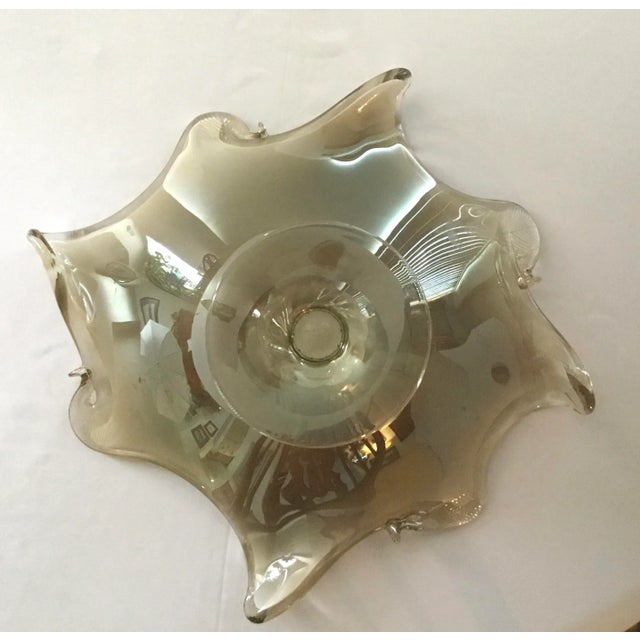NWT-Murano Large, Freeform, Ruffled Bowl, a Top a Twisted Pedestal Stem – Centerpiece –Compote/Bowl For Sale - Image 6 of 8