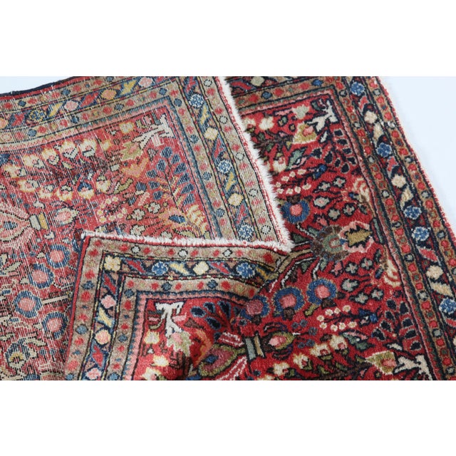 Antique Persian Sarouk Rug – Rich Floral Design -2' X 3' 9'' For Sale - Image 10 of 10
