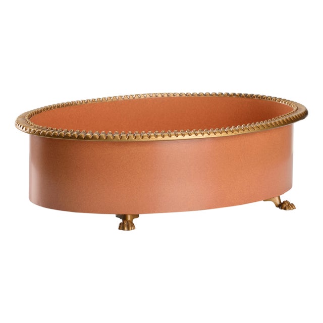 Pie Crust Cachepot/Planter - Salmon, Large For Sale