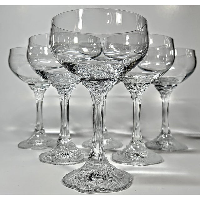1970s Art Nouveau Rosenthal Champagne Coupes- Set of Six For Sale - Image 11 of 15