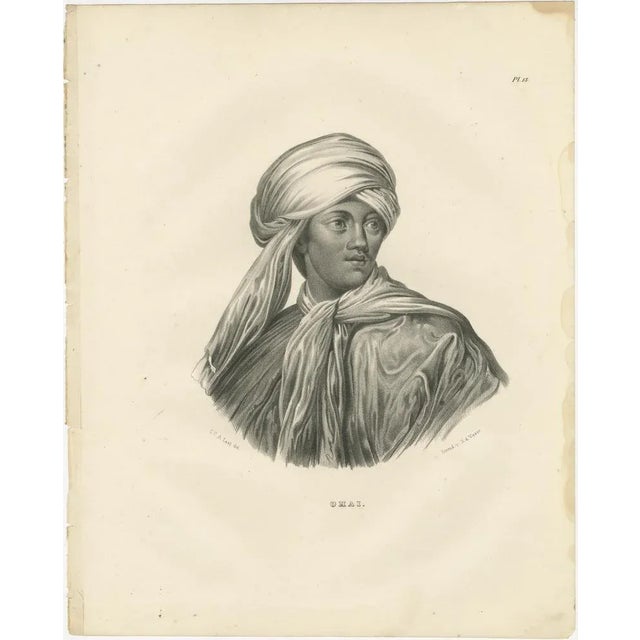 Karl Joseph Brodtmann, Portrait of Omai, A Polynesian Man, 1835, Print For Sale - Image 6 of 7