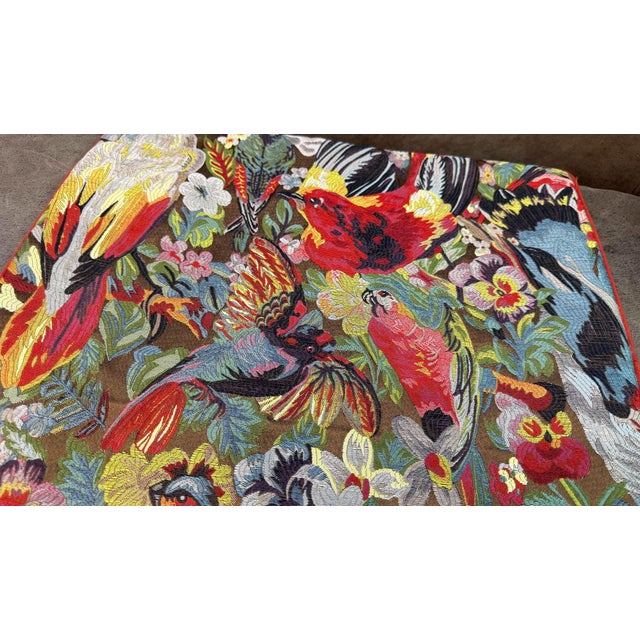 Woven Tropical Bird Cushion Cover For Sale - Image 14 of 14