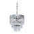 Vintage Silver Crystal Chandelier With Ornate Floral Band and Tiered U-Drop Prisms For Sale