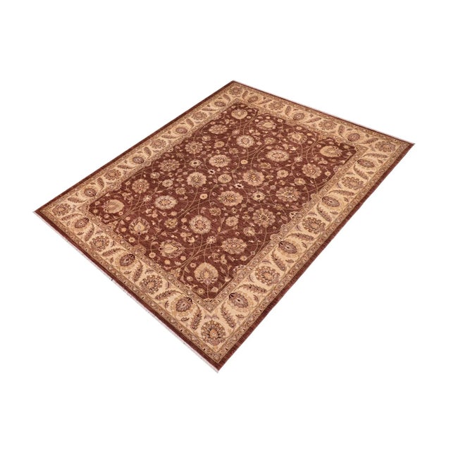 Contemporary 1980s Shabby Chic Ziegler Brown Beige Hand-Knotted Wool Rug - 8'9'' X 12'0'' For Sale - Image 3 of 9